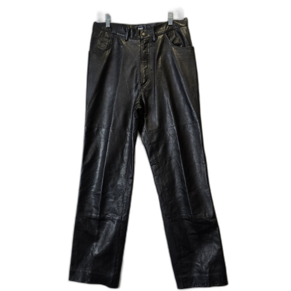 212 Degrees Mens Womens 100% Real Leather Motorcycle Riding Pants Lined Sz 32‎